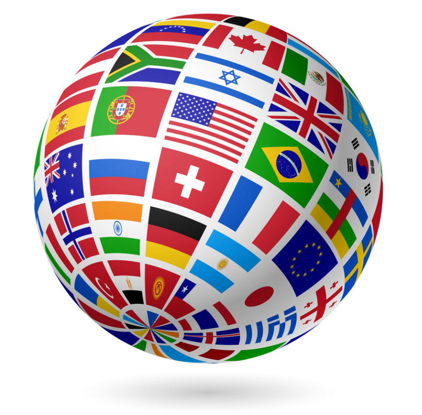 Gloabe with flags